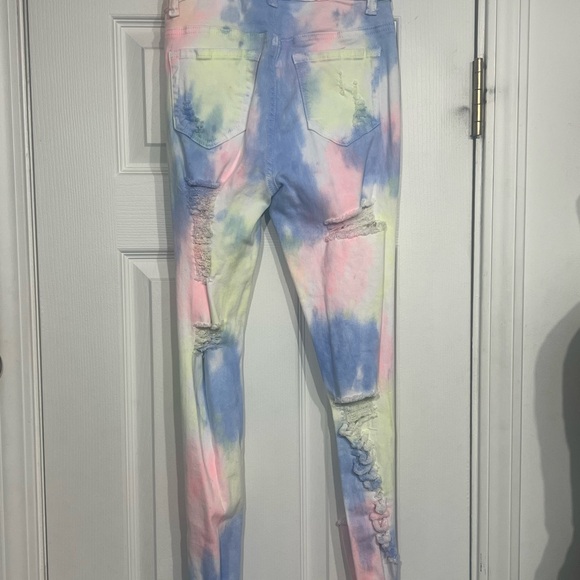Tie-Dye Distressed Women Jeans - Picture 3 of 7